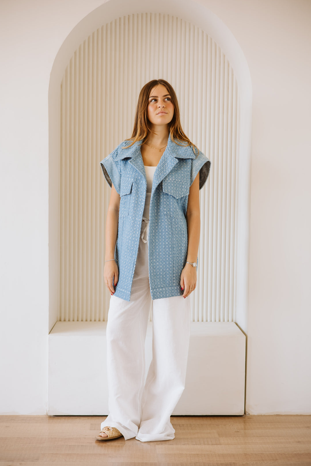 The glamour denim vest