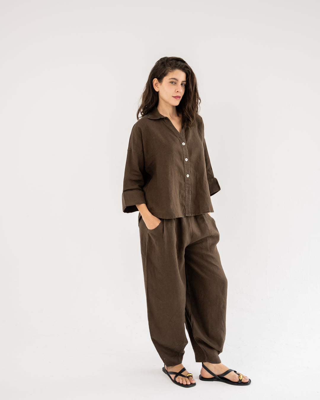 Ease Balloon Pants In Brown