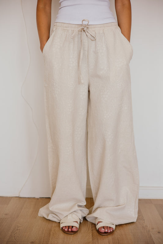 Threaded linen pants