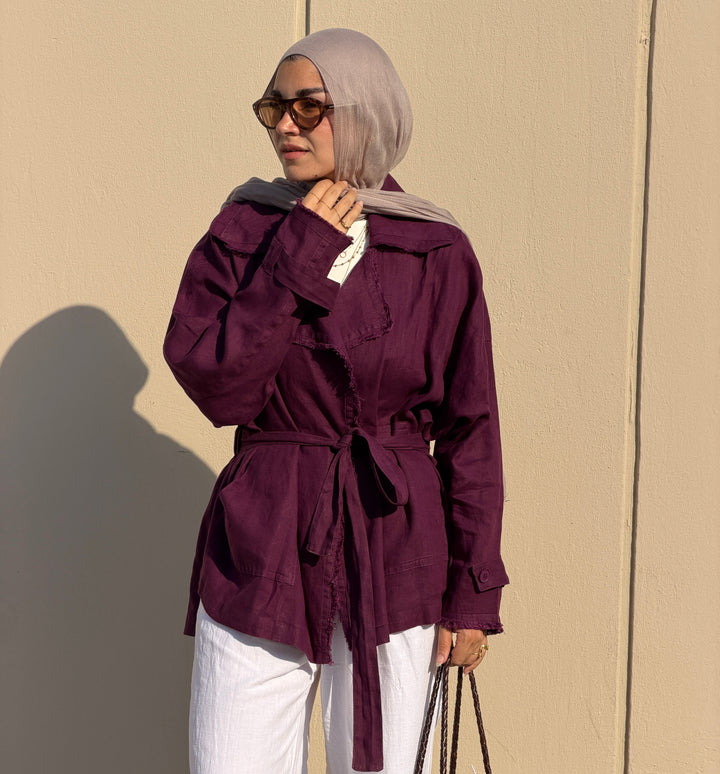 Raw cardigan in purple