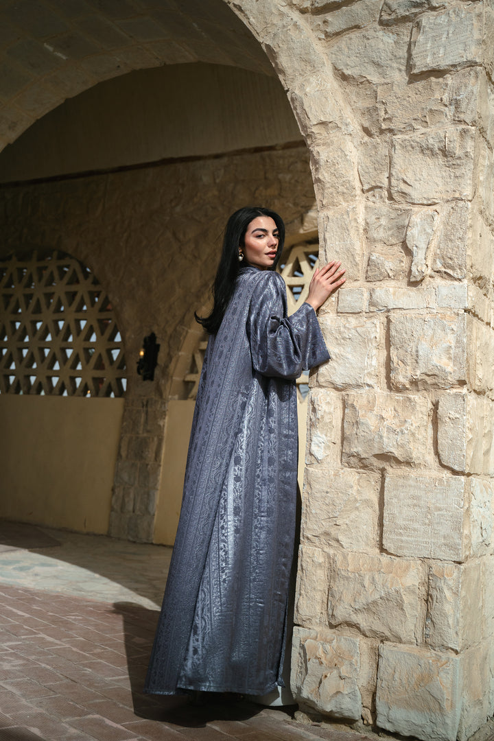 Emerald night cardigan in grey-olive