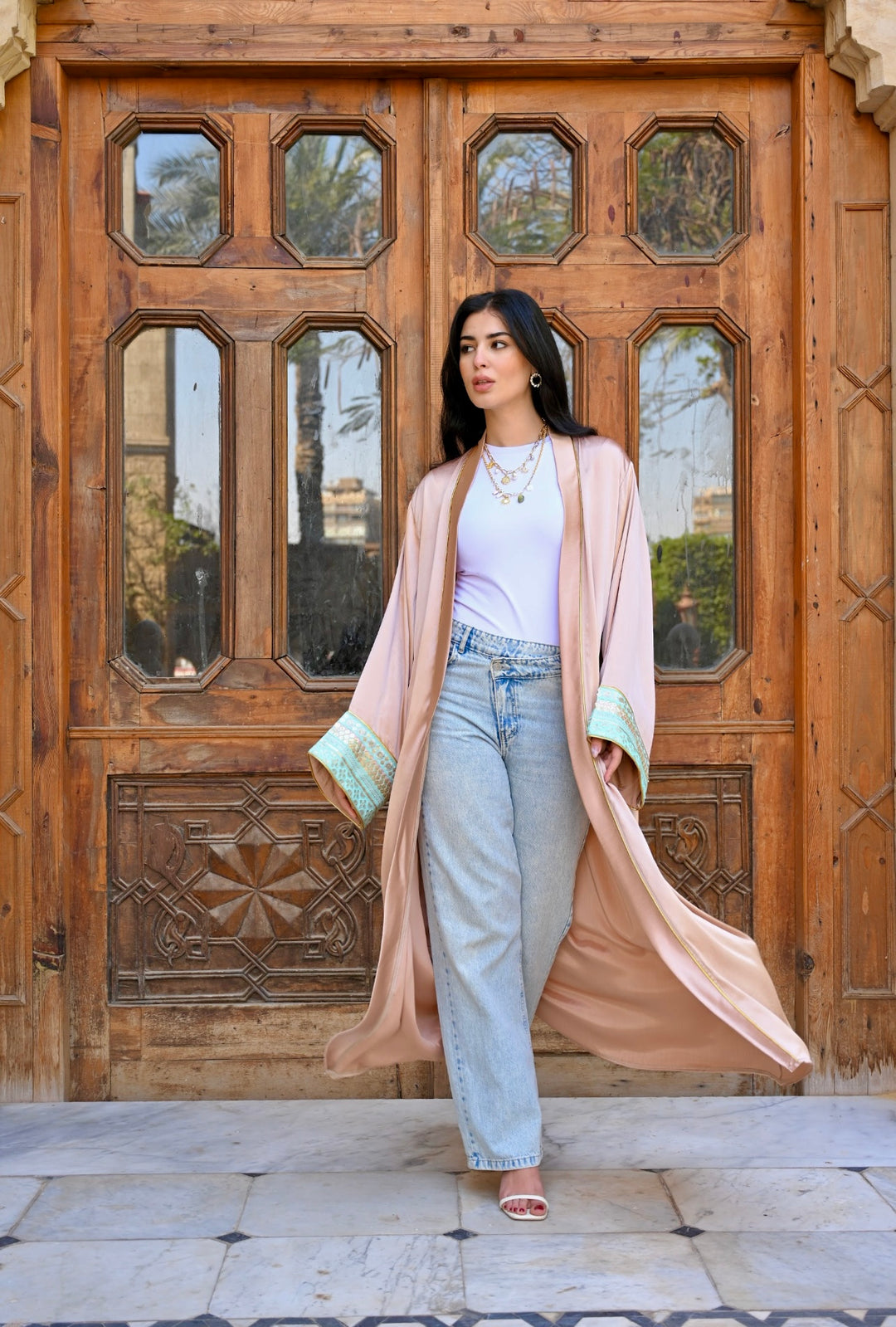 Layan abaya in rose gold