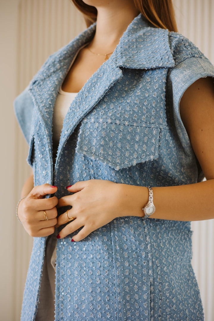 The glamour denim vest