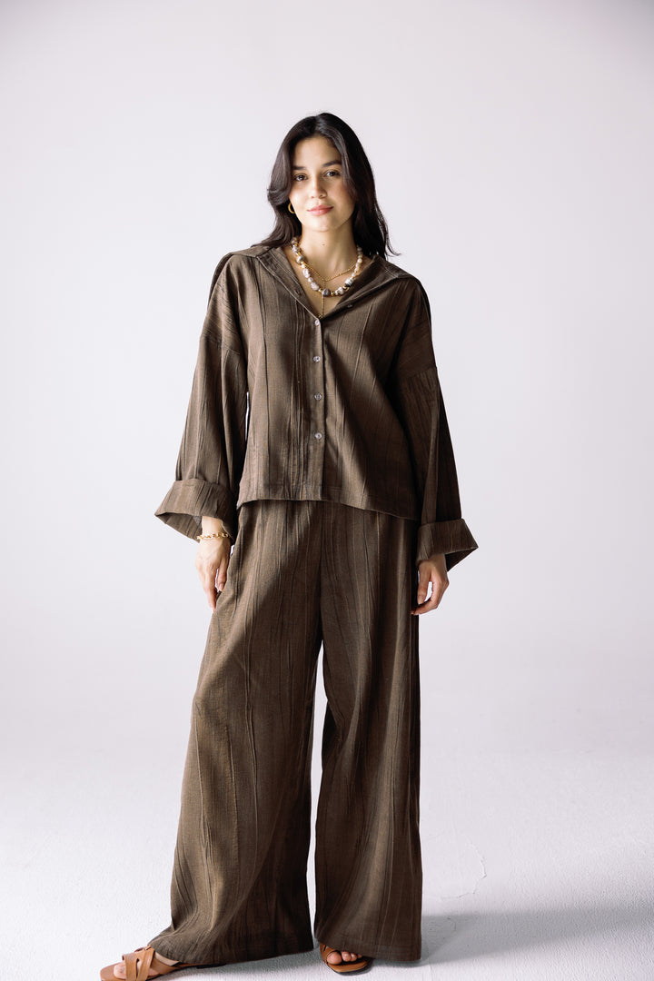 Sailor linen set in brown
