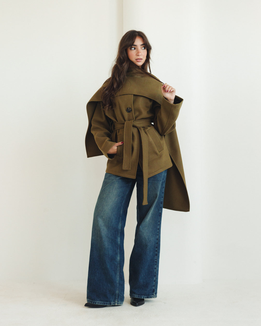 The Shawl Coat In Olive