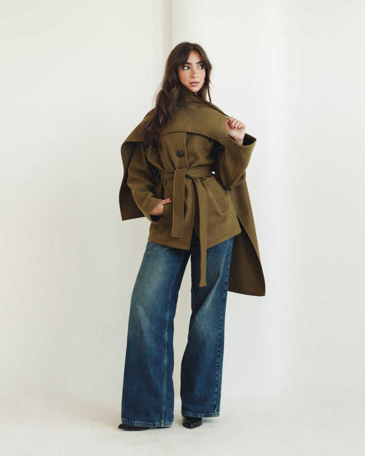 The Shawl Coat In Olive
