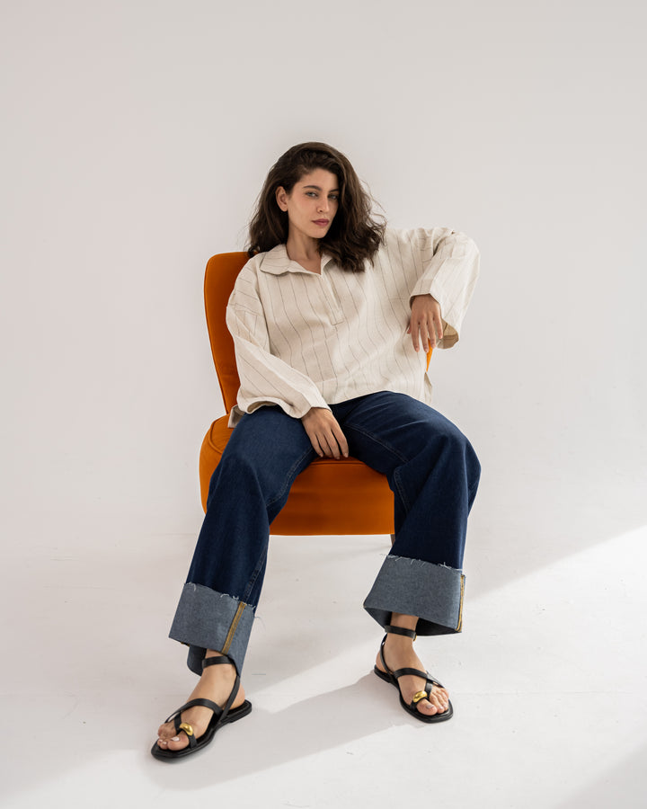 Clean Cut linen top