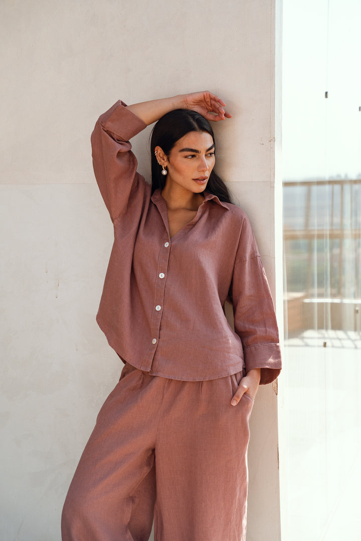 LOOSE MUSE SHIRT IN dusty rose( limited edition)