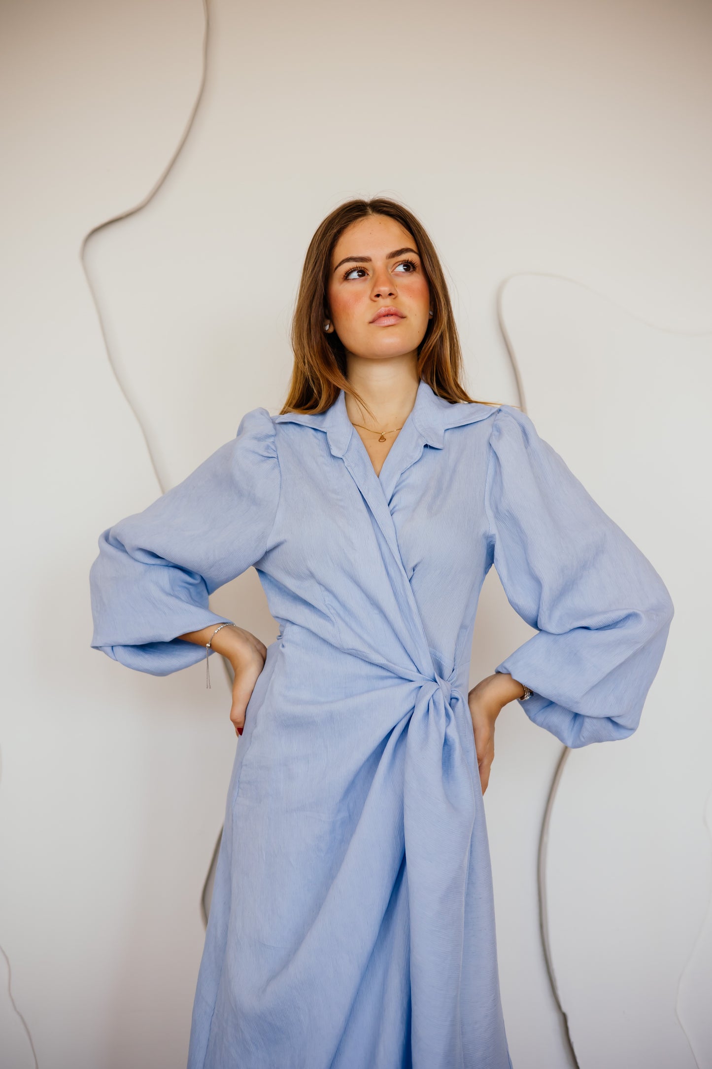Serena dress in light-blue