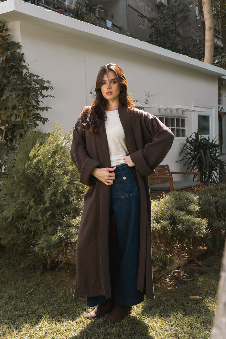 The Longline Cardigan – Dark Chocolate