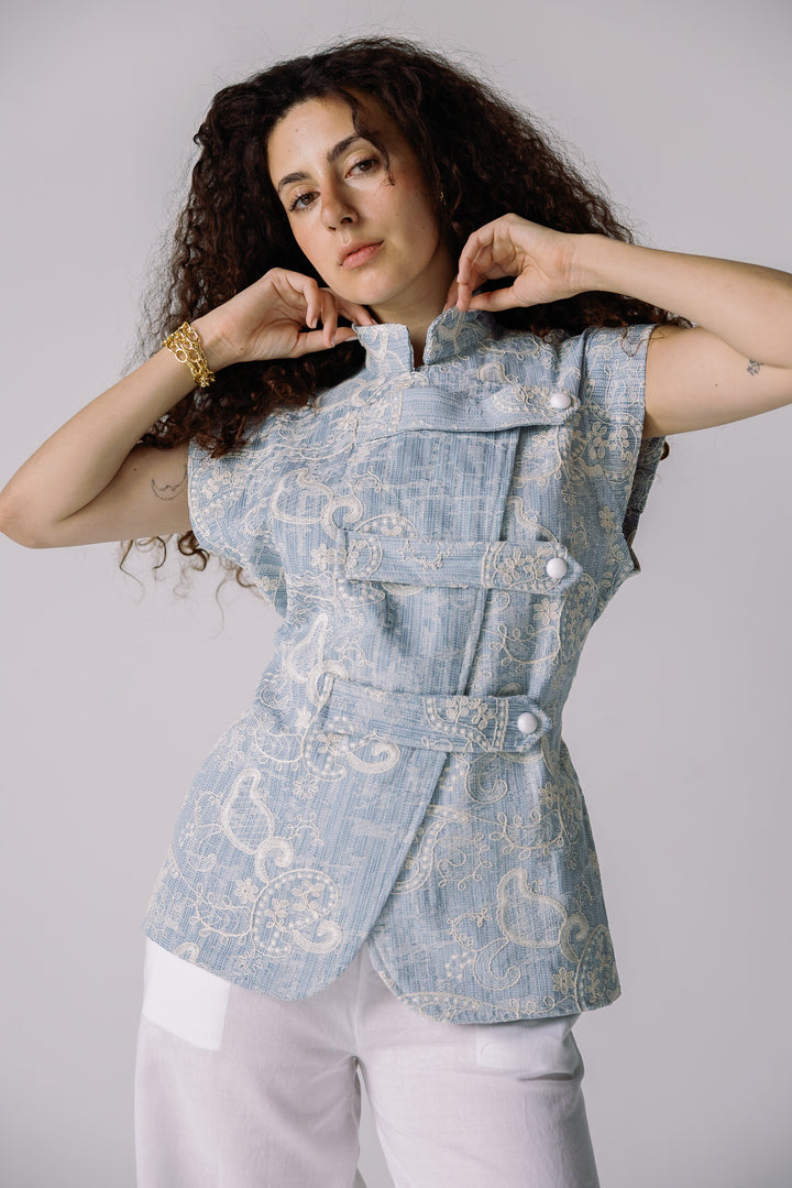 Indigo bloom vest