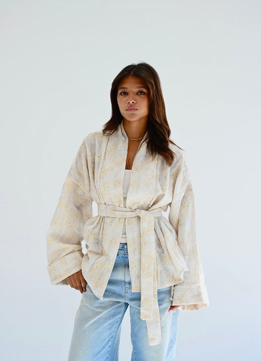 Elora kimono in light-beige