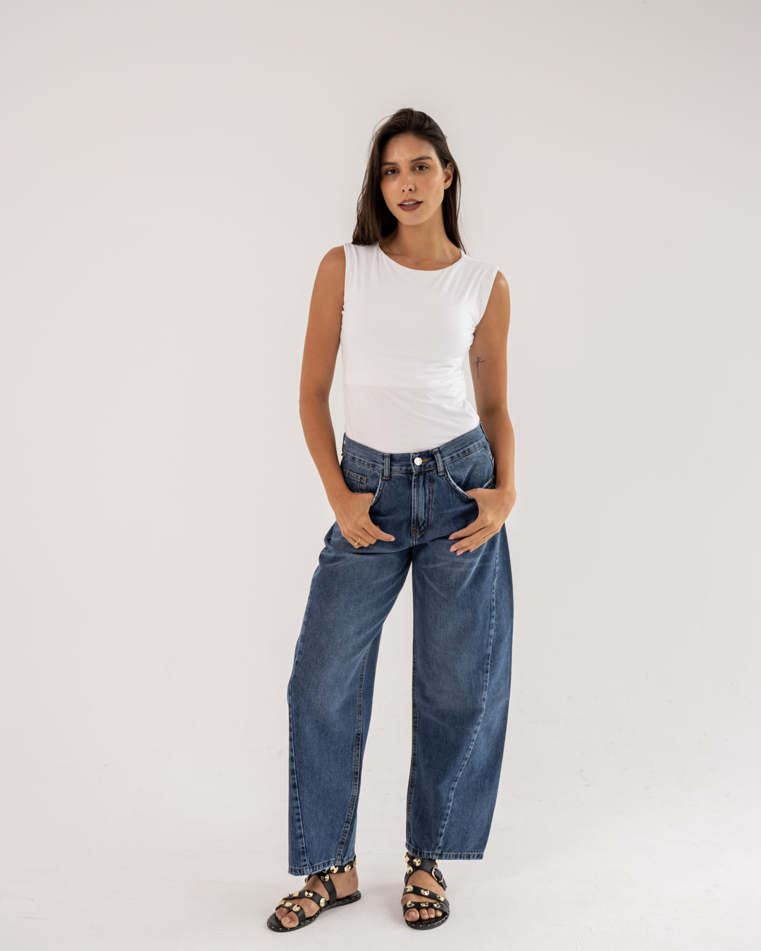 Baggy Barrel Mid Waist – Medium Wash
