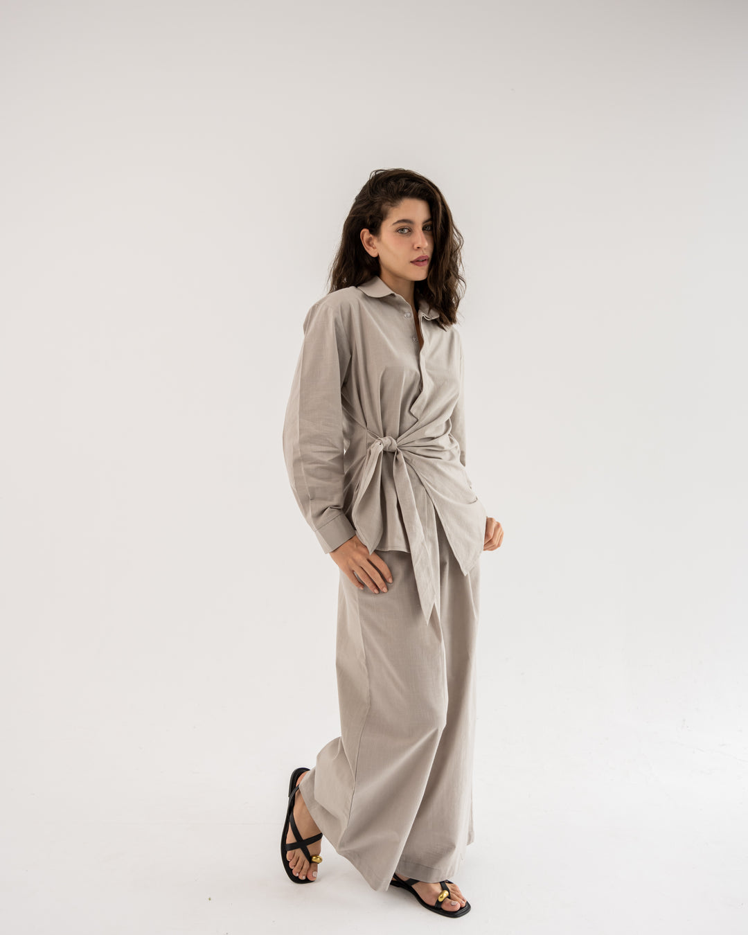 Duo Linen Set In Grey