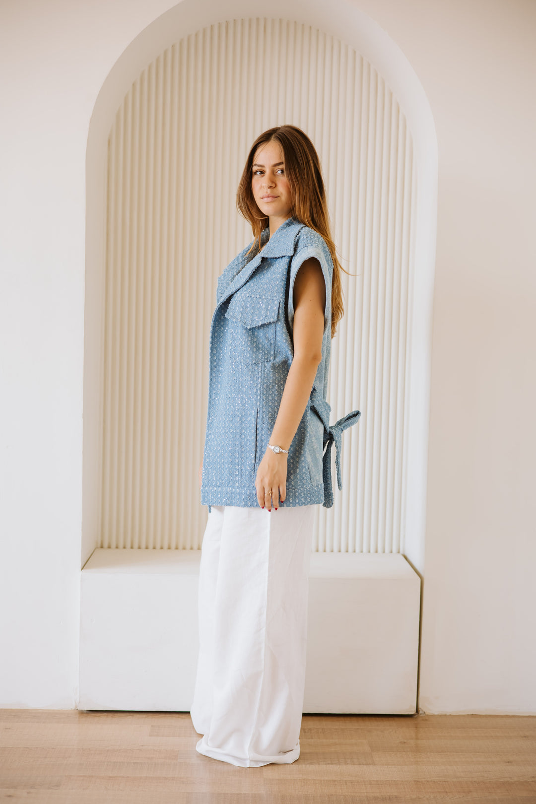 The glamour denim vest