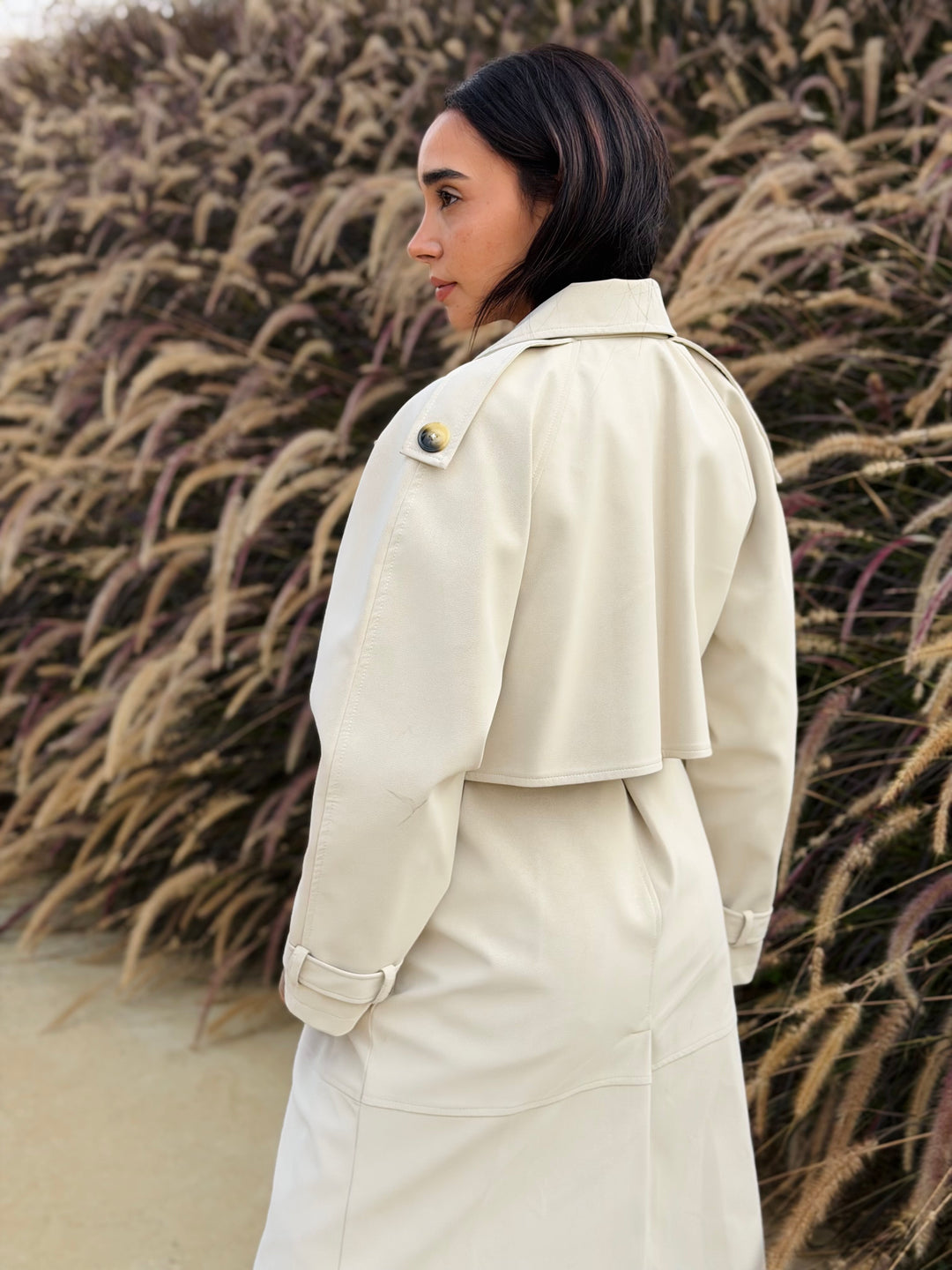 The Luxe Trench Coat In Cream