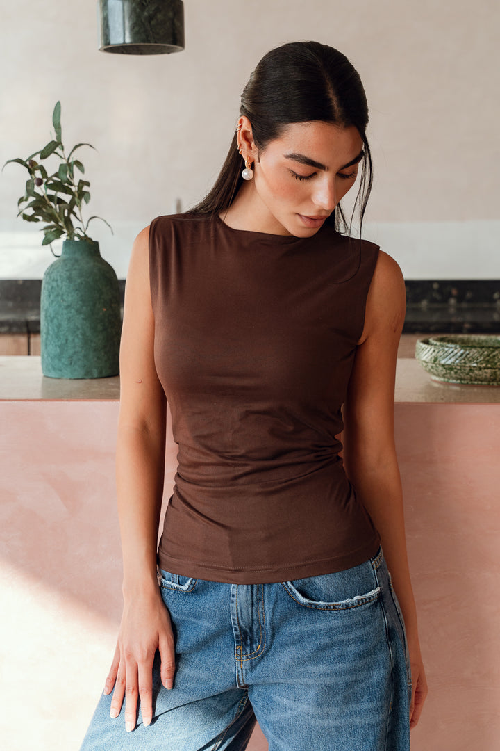 The Essential Tank Top In Brown