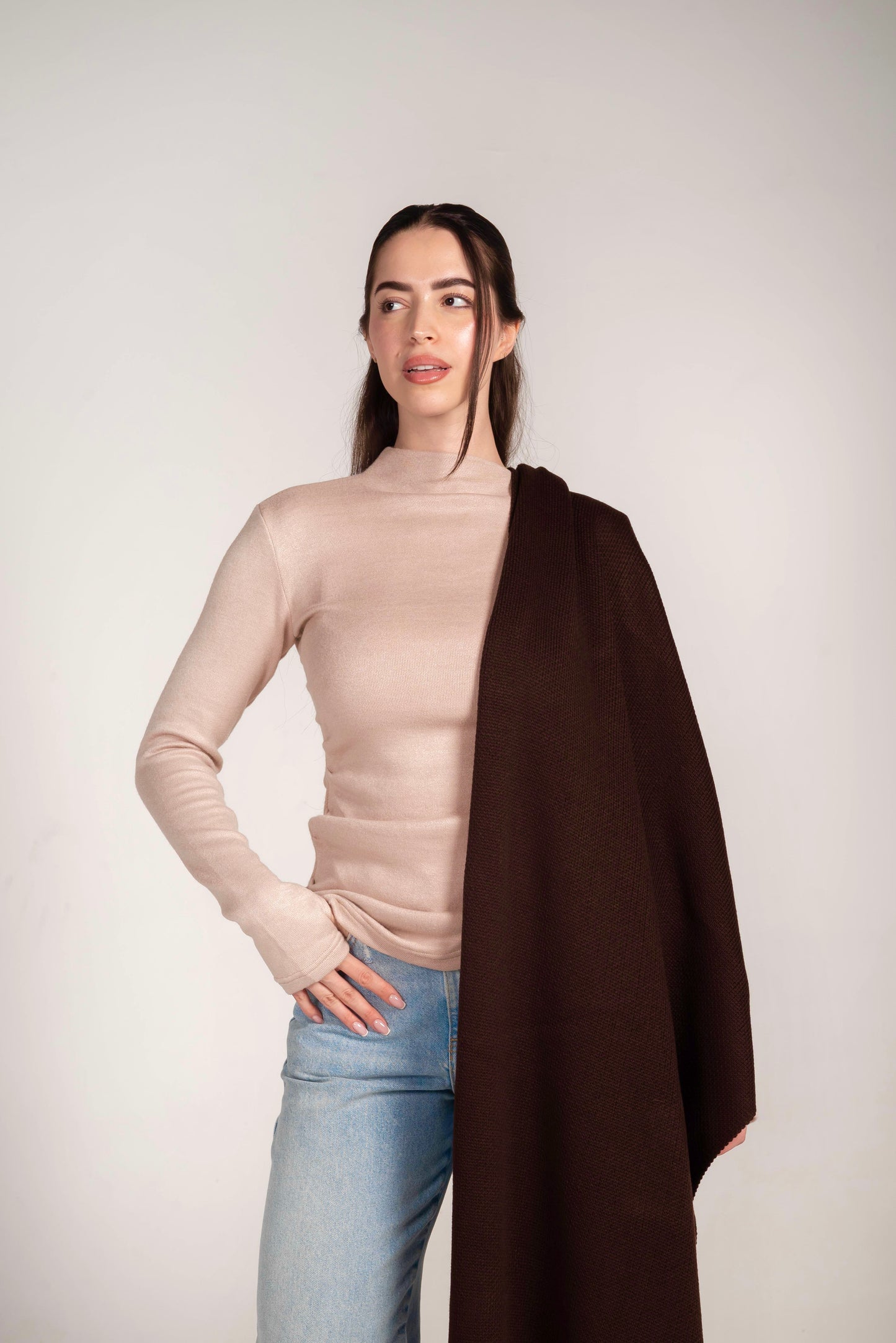 The dreamy shawl in brown